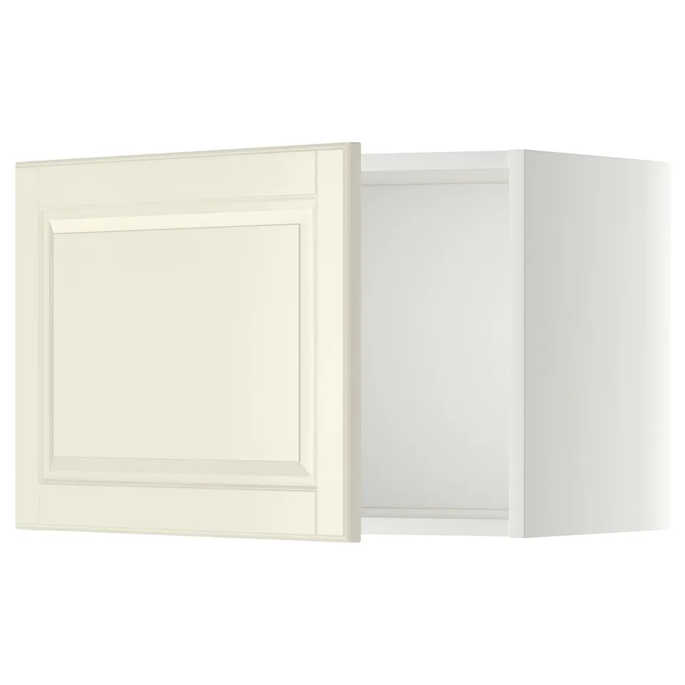 METOD kitchen cabinet in off-white with bevelled edges.