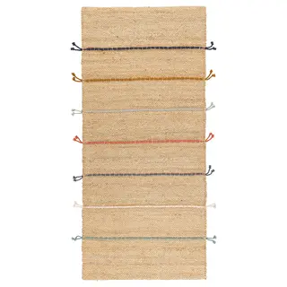 RAKLEV rug, flatwoven, handmade natural/multicolour, 70x160 cm
