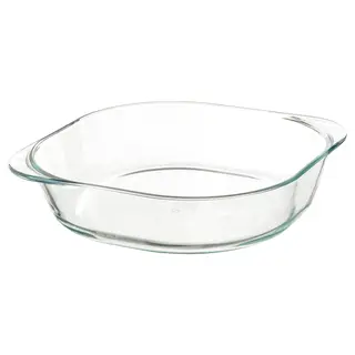 FÖLJSAM oven dish, clear glass, 24.5x24.5 cm