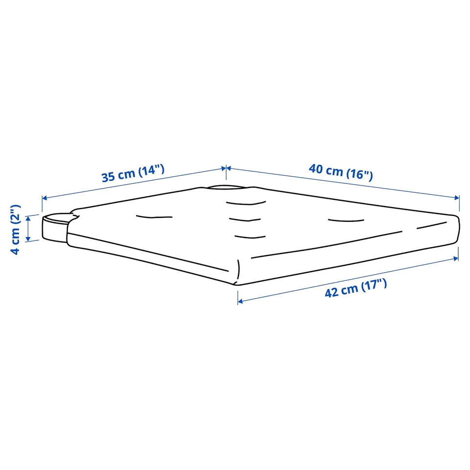 Illustration with measurements for the product: JUSTINA.