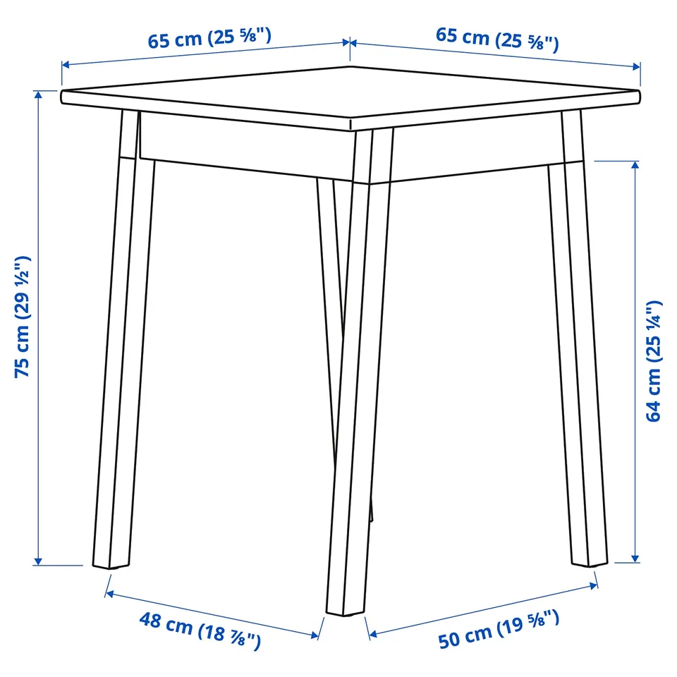 Illustration with measurements for the product: PINNTORP.