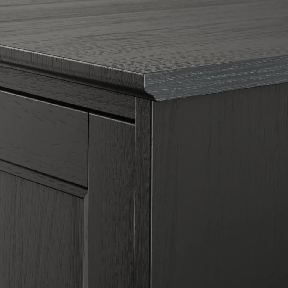 FÅGELFJÄLLET Wardrobe with 2 doors, black oak effect, 82x60x194 cm