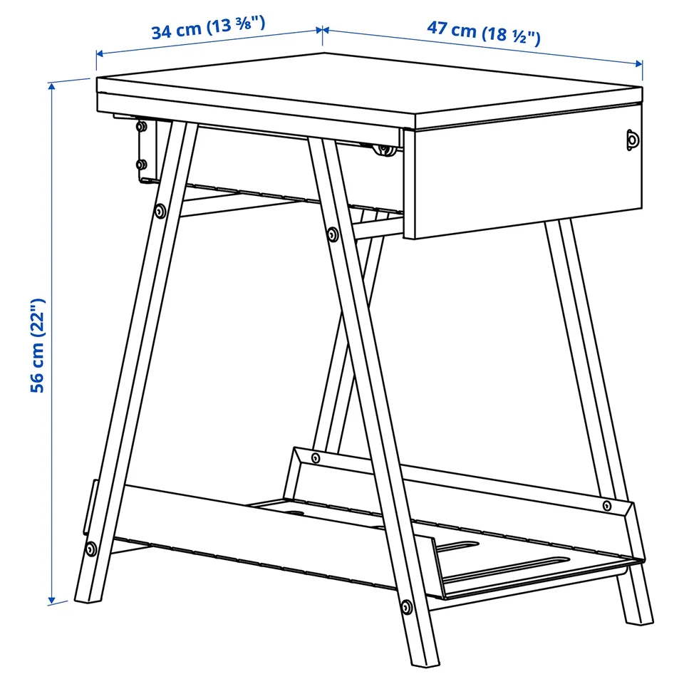 Illustration with measurements for the product: TROTTEN.