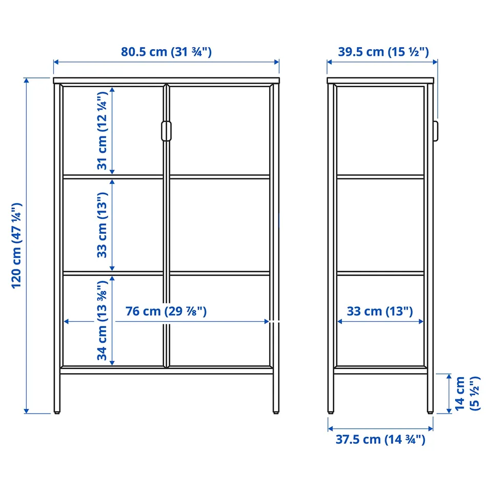 Illustration with measurements for the product: RUDSTA.