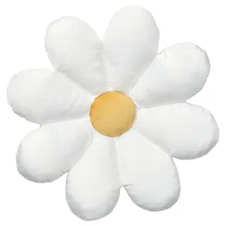 SKOGSDUVA cushion, flower-shaped/white, 47x8 cm