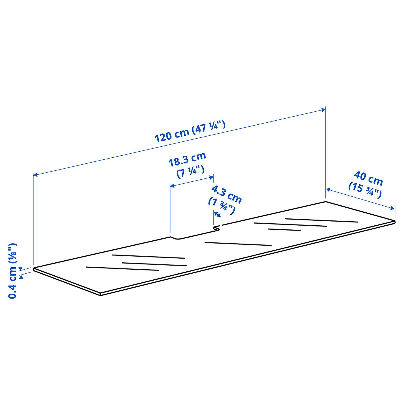 Illustration with measurements for the product: BESTÅ.