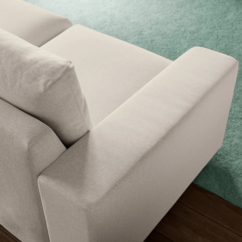 VIMLE 3-seat sofa with chaise longue, with wide armrests/Gunnared beige