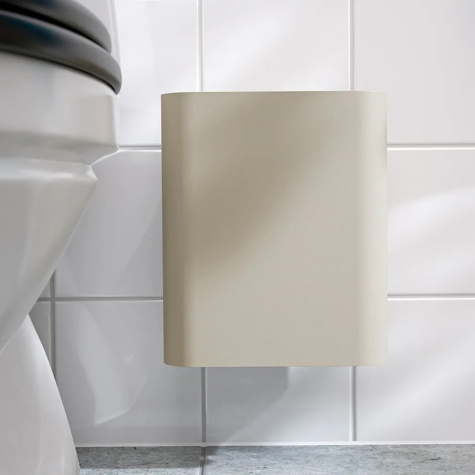 FLORSJÖN Waste bin, beige, 3 l