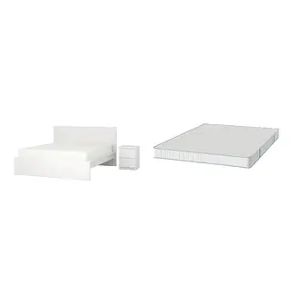 MALM/BRUKSVARA Bed with 16cm thick mattress, pocket sprung, foam, extra firm