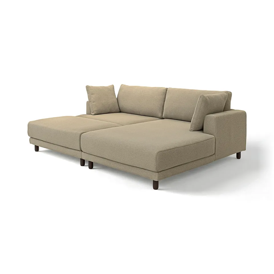 A beige UPPÅKRA sectional sofa with a modern design.