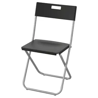 GUNDE folding chair, black, Width 41 x Depth 45 x Height 78 cm