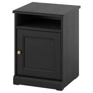 FÅGELFJÄLLET bedside table, black oak effect, 42x41x56 cm