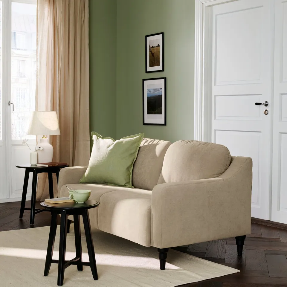 GULLVALLA 2-seat sofa, Silkeryd dark grey-beige