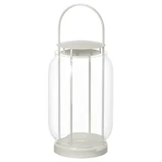 TOFSAND lantern for pillar candle, in/out, white, 44 cm