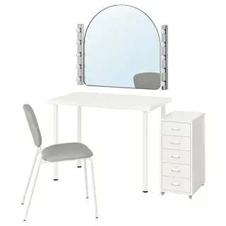 LINNMON / VIHALS desk and chair, white/beige-grey