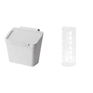 SKOLÄST/VARIERA set: waste bin for cabinet with door + plastic bag dispenser