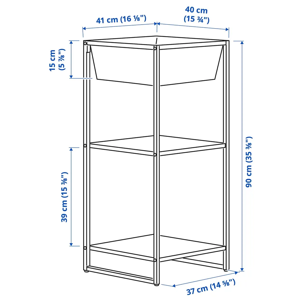 Illustration with measurements for the product: JOSTEIN.