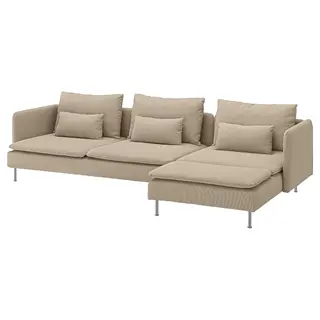 SÖDERHAMN 4-seat sofa, with chaise longue/Kelinge beige, Width 291 x Depth 99 cm
