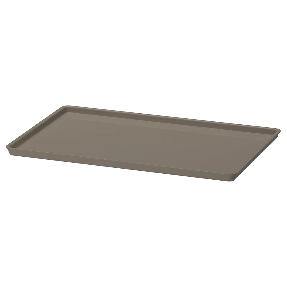 KUGGIS lid, brown, rectangular, plastic, simple design.