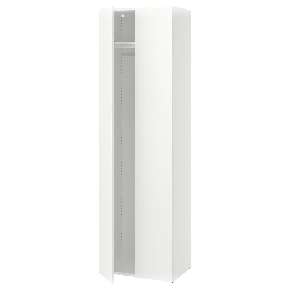 A white LASTARE upright storage cabinet with a minimalist design.