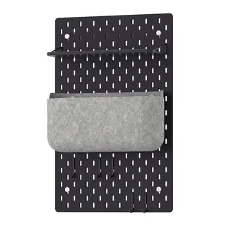 SKÅDIS pegboard combination, black, Height 56 x Width 36 cm