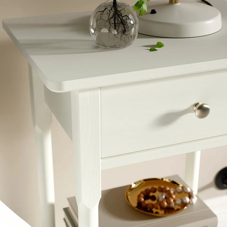 BLÄSTÅSEN Bedside table, white, 50x37x76 cm