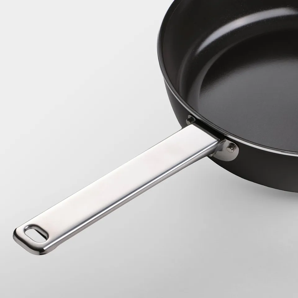 GULDÖRING Sauté pan with lid, non-stick coating glass/black-grey, 24 cm