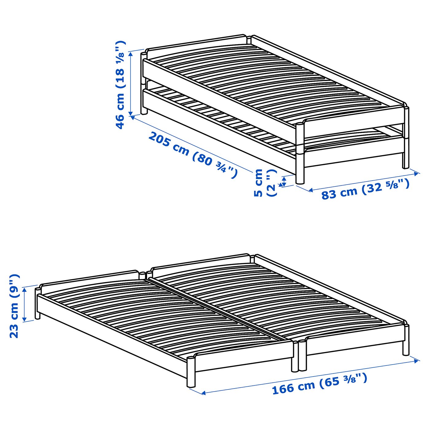 Illustration with measurements for the product: UTÅKER.
