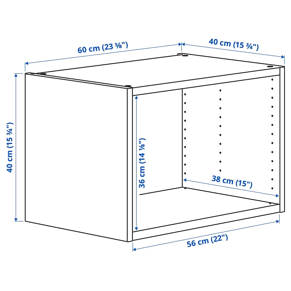 Illustration with measurements for the product: PLATSA.