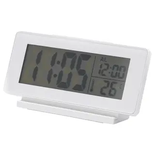 FILMIS clock/thermometer/alarm, white, Width 16.5 x Depth 4 x Height 8 cm