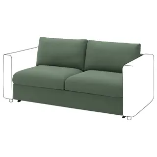 VIMLE 2-seat sofa-bed section, Knäbäck grey-green, Depth 98 x Width 160 cm