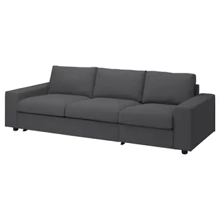 VIMLE 3-seat sofa-bed, with wide armrests/Hallarp grey, Width 275 x Depth 98 cm