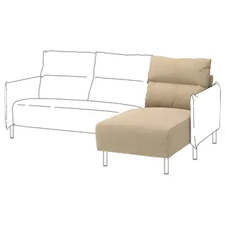 MANNARP cover for chaise longue, Saxemara grey-beige