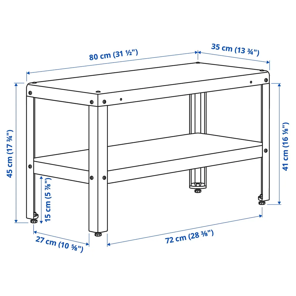Illustration with measurements for the product: KOLBJÖRN.