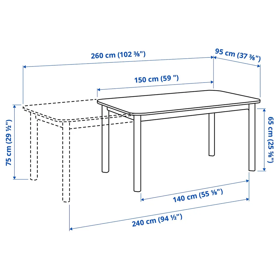 Illustration with measurements for the product: STRANDTORP.