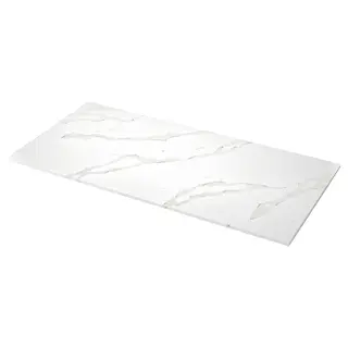 LOCKEBO custom made worktop, white/grey-beige marble effect/glass composite, Length 100 cm