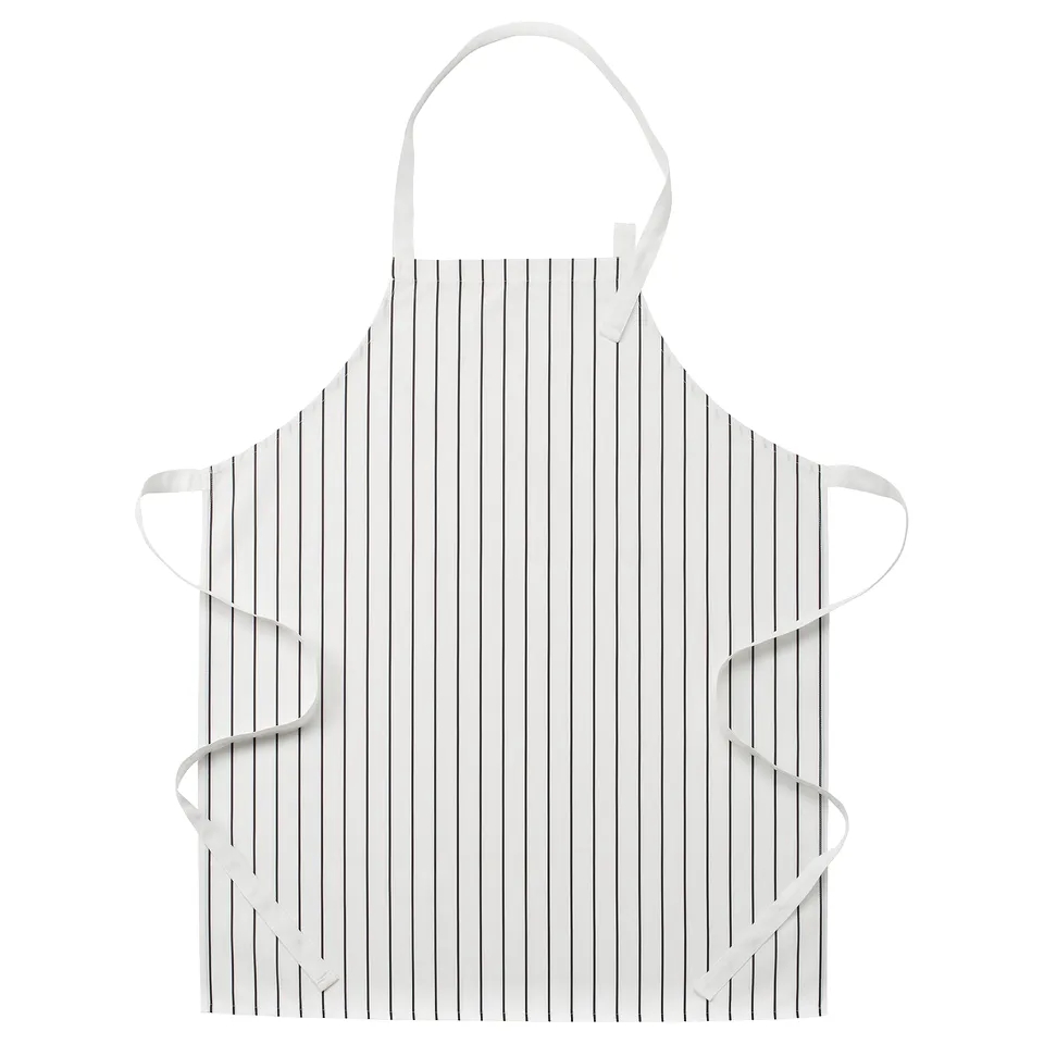RINNIG white striped apron; water-repellent, adjustable.