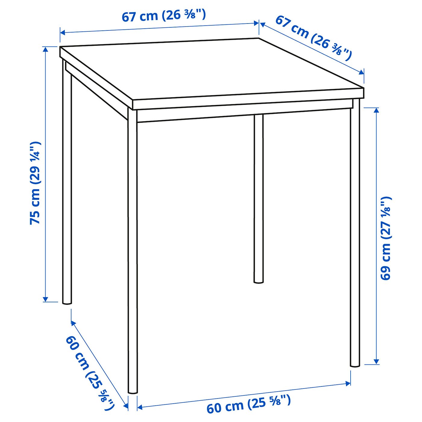 Illustration with measurements for the product: SANDSBERG.