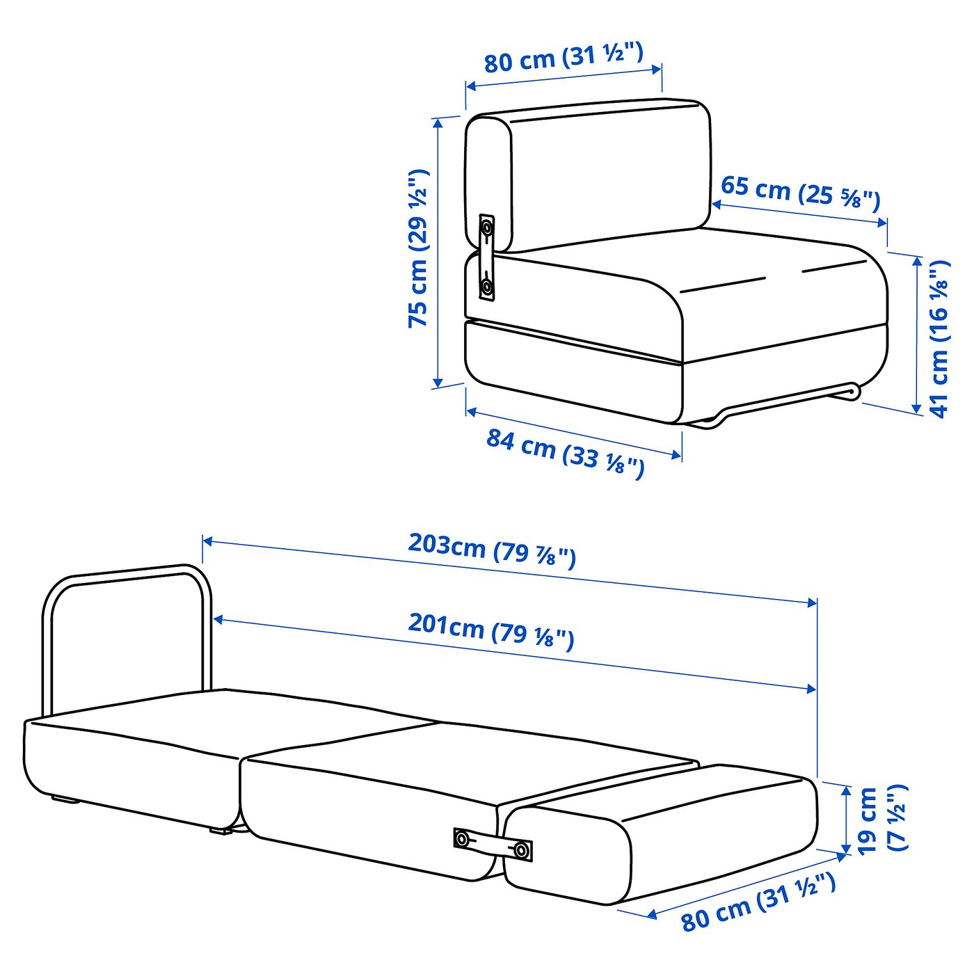 IKEA PS 2026 Chair-bed, Skiftebo bright orange