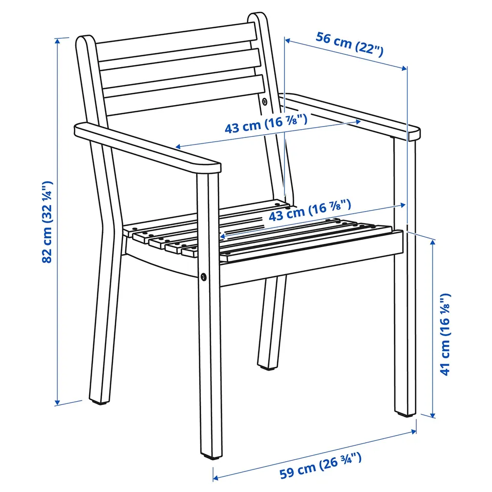 Illustration with measurements for the product: ASKHOLMEN.