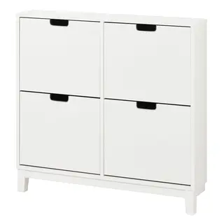 STÄLL shoe cabinet with 4 compartments, white, 96x17x90 cm