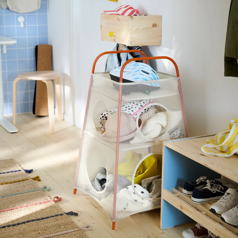 TIGERFINK Storage with compartments, beige/orange