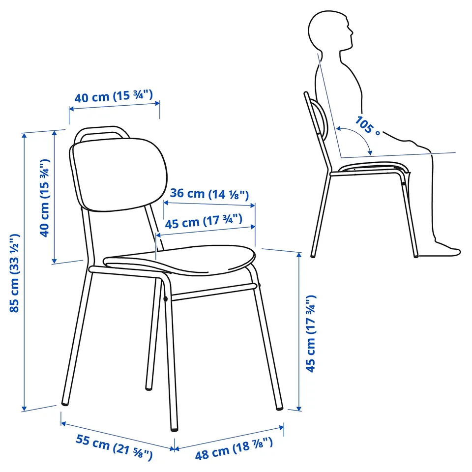 Illustration with measurements for the product: ENSHOLM.