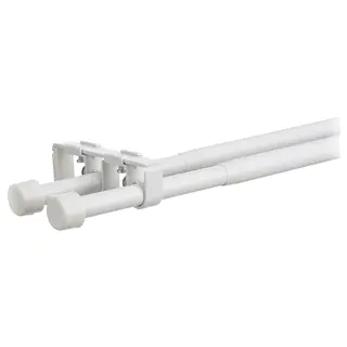 BEKRÄFTA double curtain rod set, white, 120-210 cm 19 mm