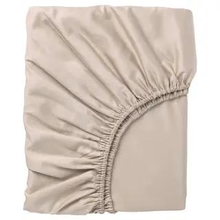NATTJASMIN fitted sheet, light beige, 90x200 cm