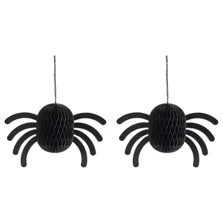 KUSTFYR hanging decoration, spider black, Height 18 x Length 28 cm