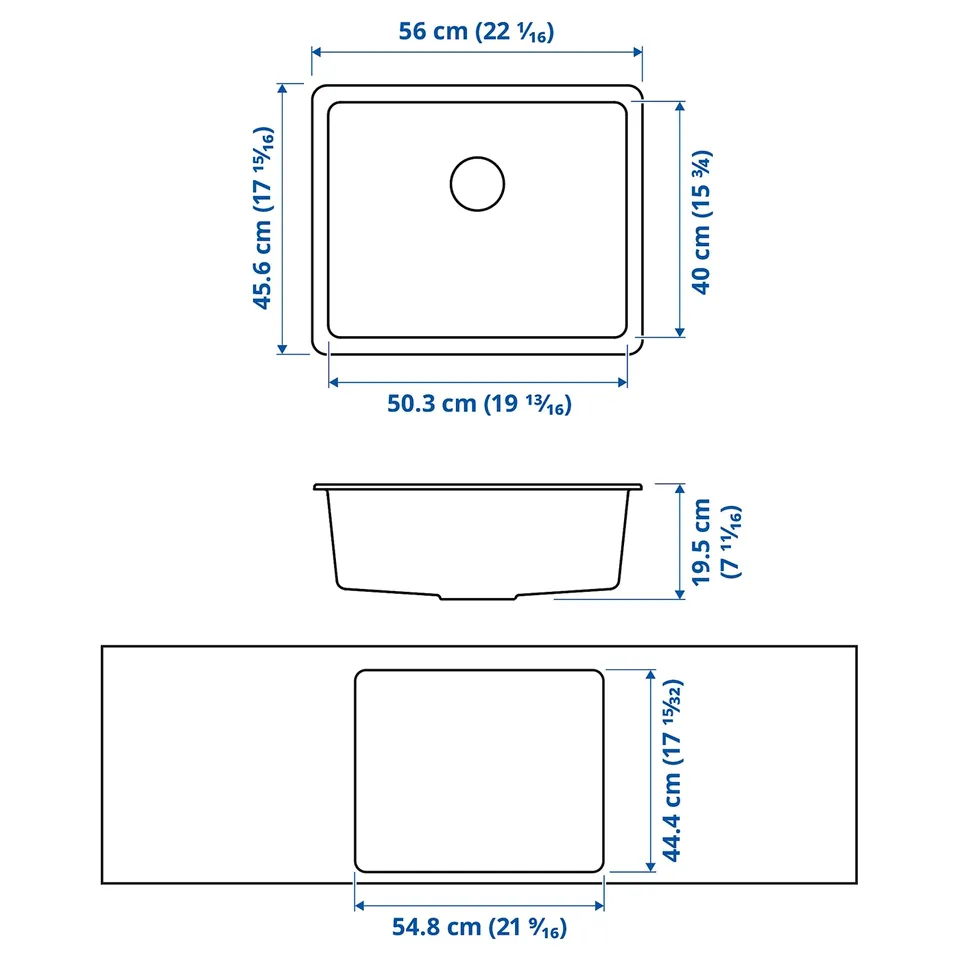 Illustration with measurements for the product: KILSVIKEN.