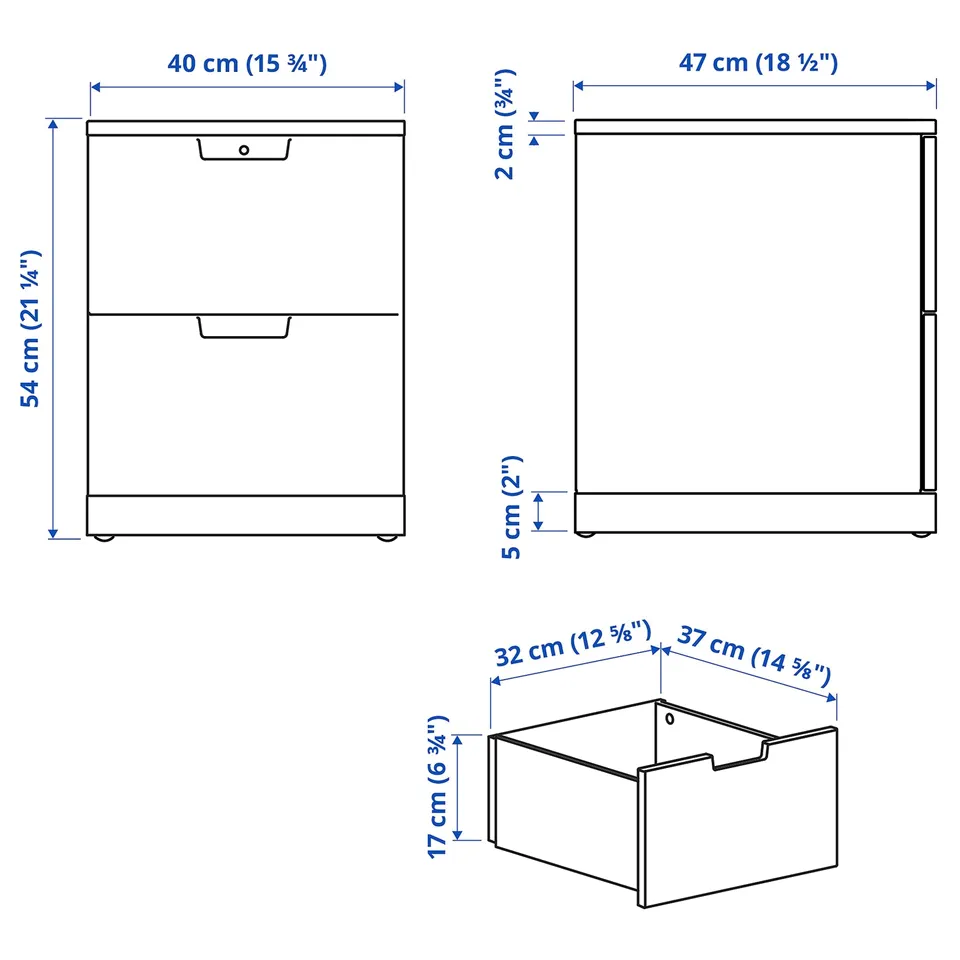 Illustration with measurements for the product: NORDLI.