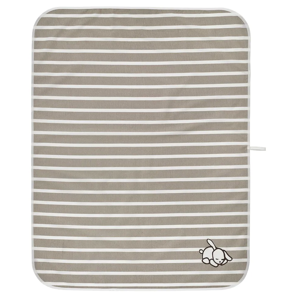 LEN Babycare mat, white beige/stripe pattern, 90x70 cm