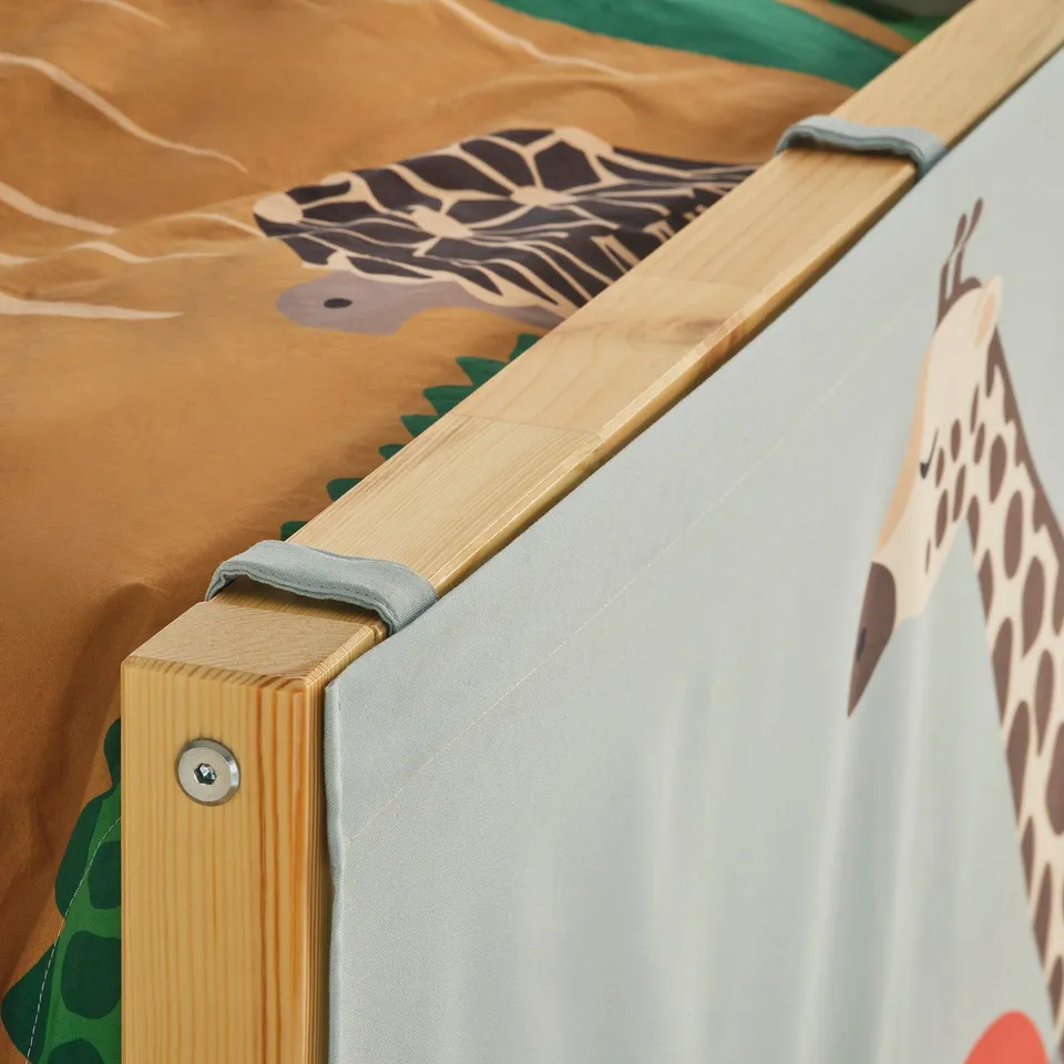 KURA Bed curtain, multicolour/animals on the savannah